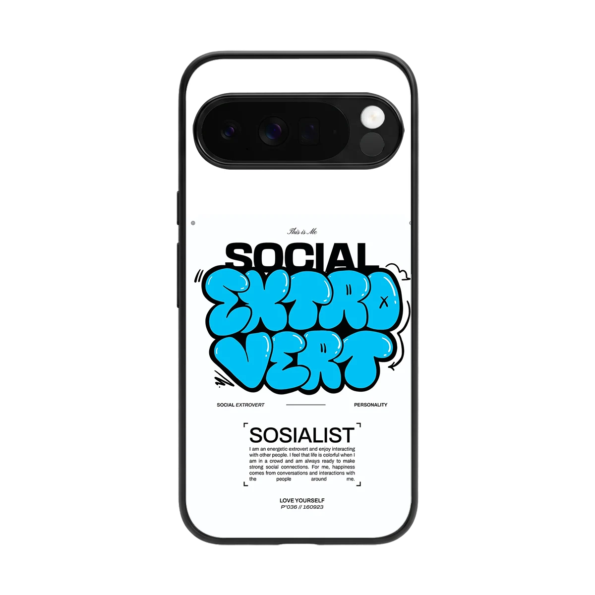 Social Extrovert back phone cover | glass case for google pixel 10 pro xl