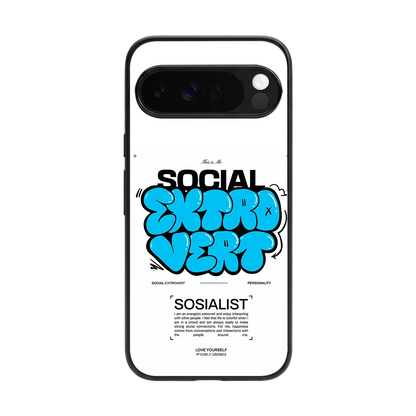 Social Extrovert back phone cover | glass case for google pixel 10 pro xl