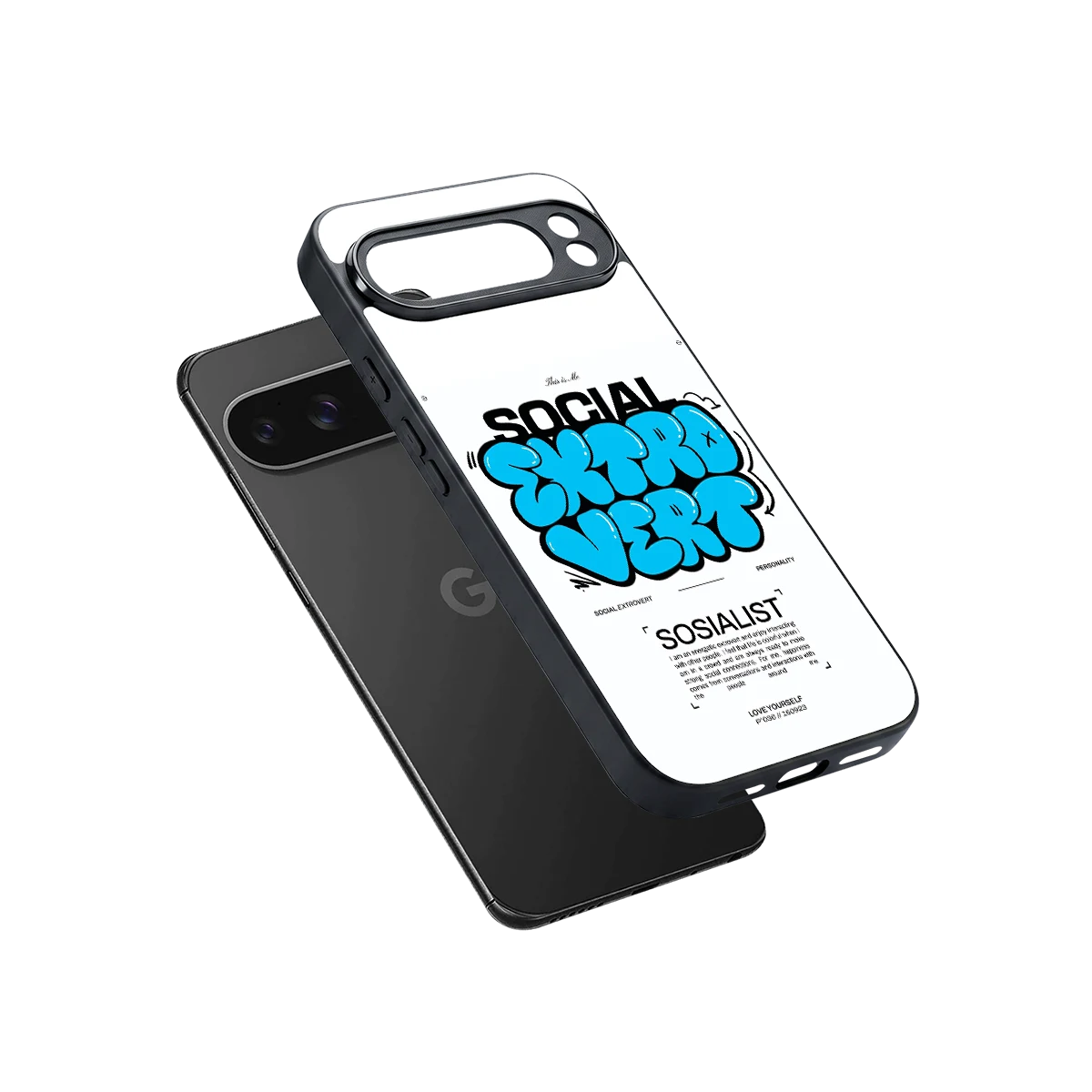 Social Extrovert sleek google pixel 10 pro xl cover with tempered glass back and TPU edges