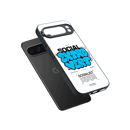 Social Extrovert sleek google pixel 10 pro xl cover with tempered glass back and TPU edges