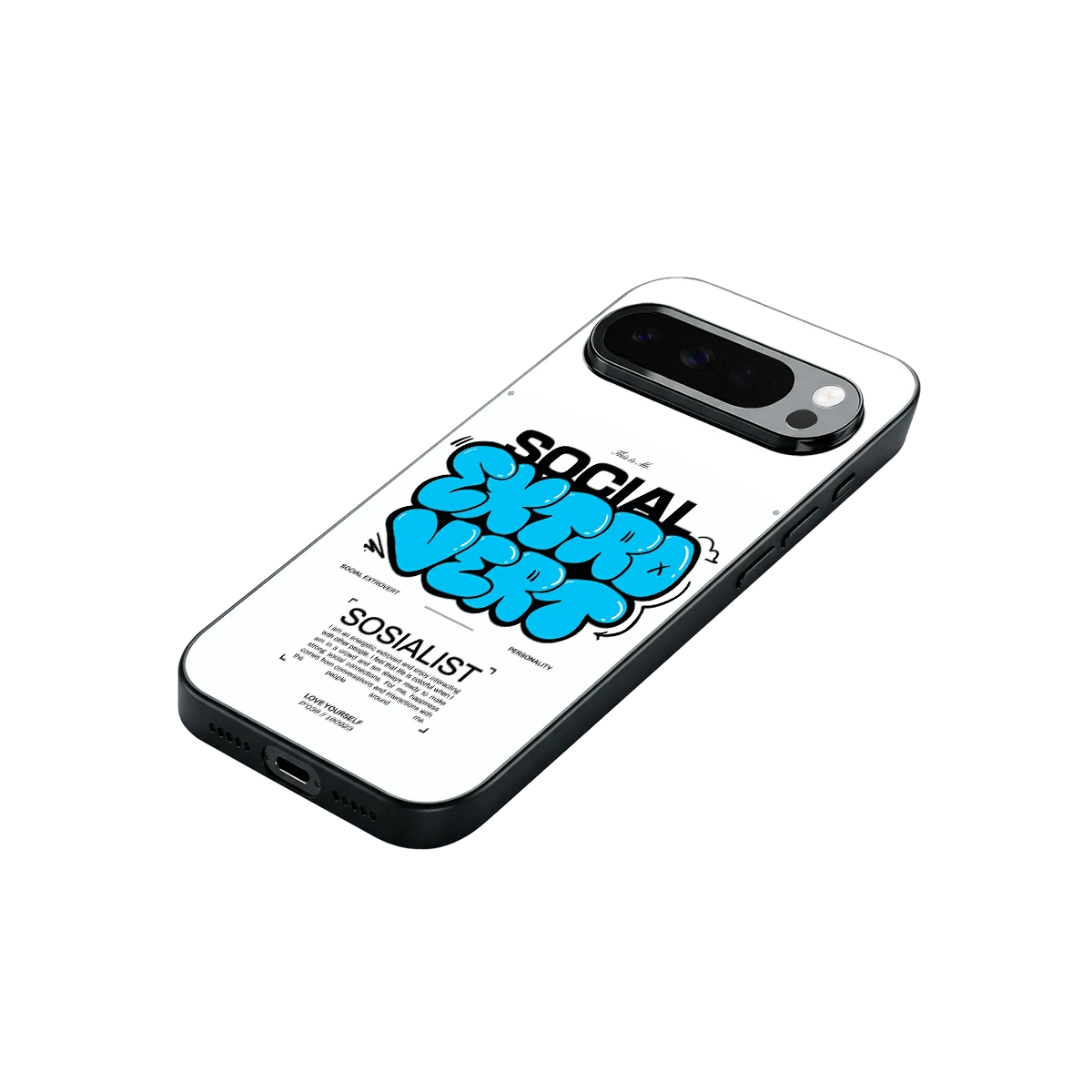 Social Extrovert stylish phone case for google pixel 10 pro xl | glossy glass and slim fit