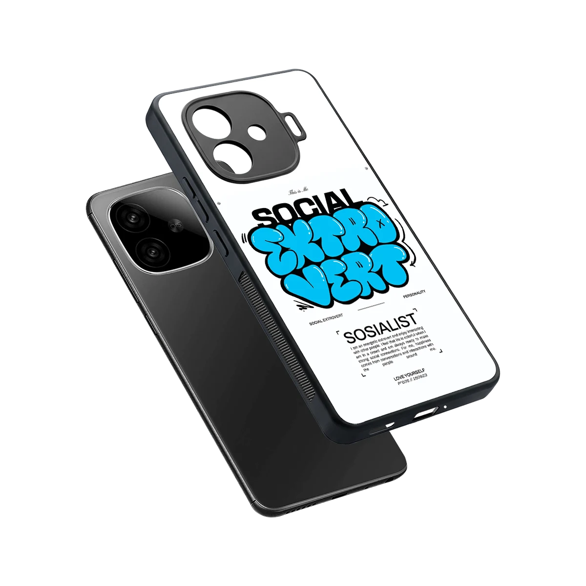 Social Extrovert sleek iqoo neo 10r 5g cover with tempered glass back and TPU edges