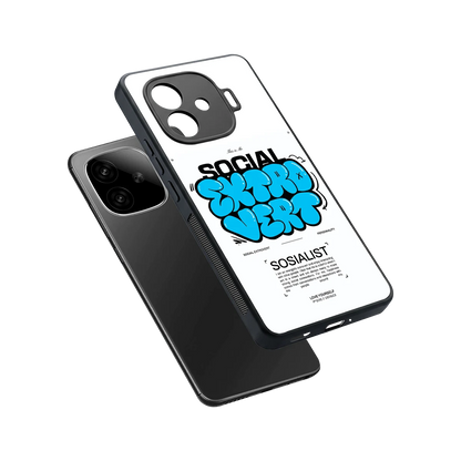 Social Extrovert sleek iqoo neo 10r 5g cover with tempered glass back and TPU edges