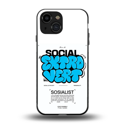 Social Extrovert back phone cover | glass case for iphone 13 mini
