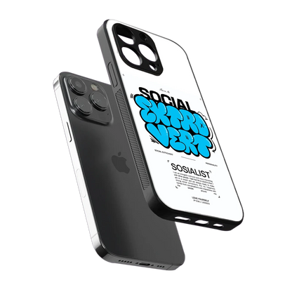 Social Extrovert sleek iphone 13 pro cover with tempered glass back and TPU edges