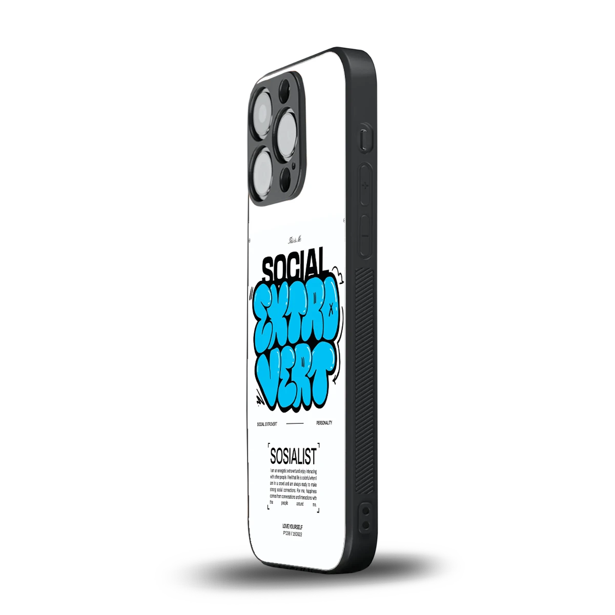 Social Extrovert iphone 13 pro mobile cover | shockproof glass phone case