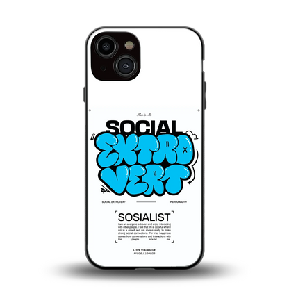 Social Extrovert back phone cover | glass case for iphone 14