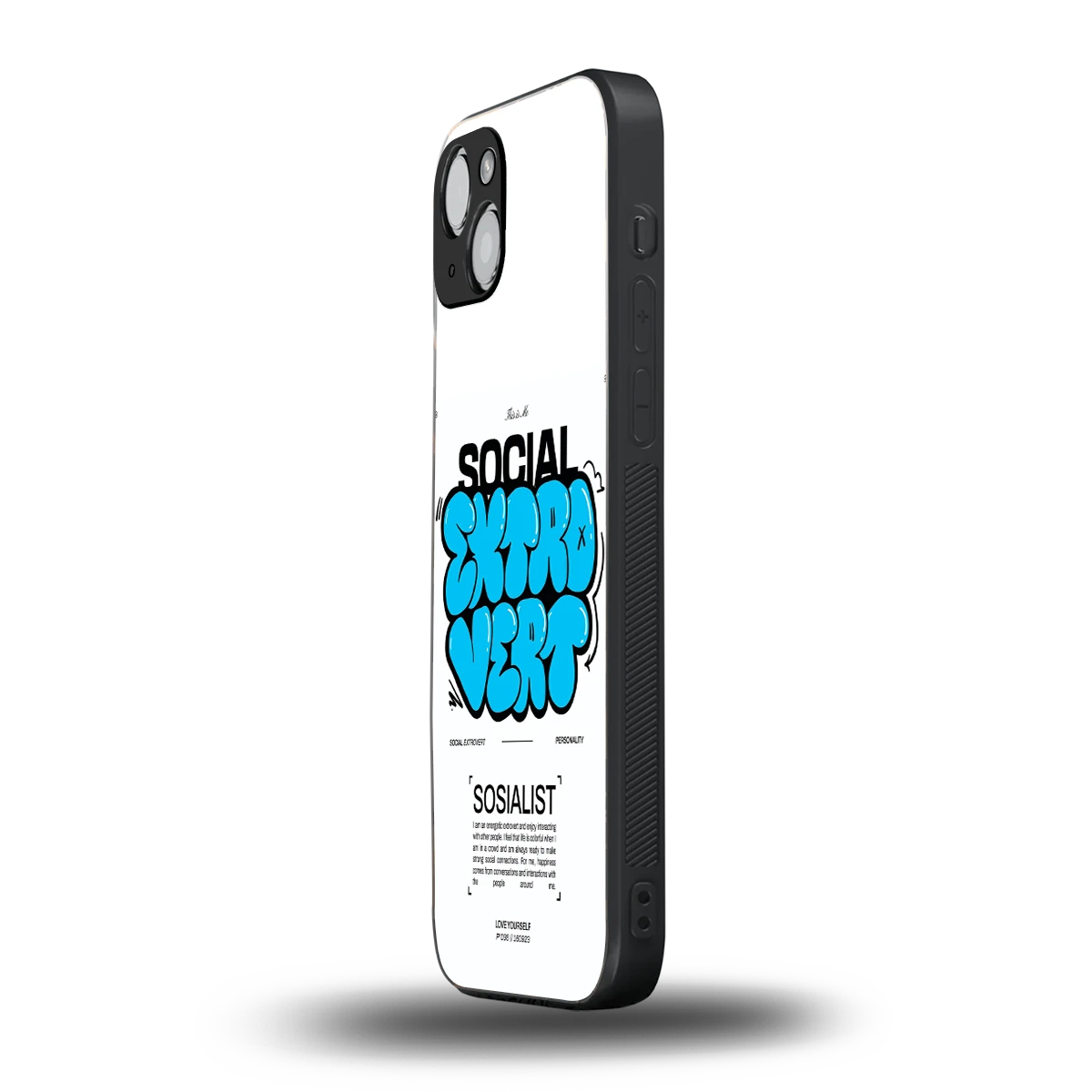 Social Extrovert iphone 15 plus mobile cover | shockproof glass phone case