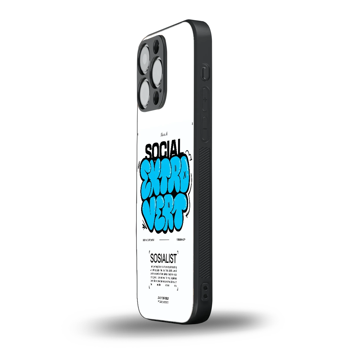 Social Extrovert iphone 15 pro max mobile cover | shockproof glass phone case