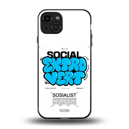 Social Extrovert back phone cover | glass case for iphone 15
