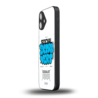 Social Extrovert iphone 16 plus mobile cover | shockproof glass phone case