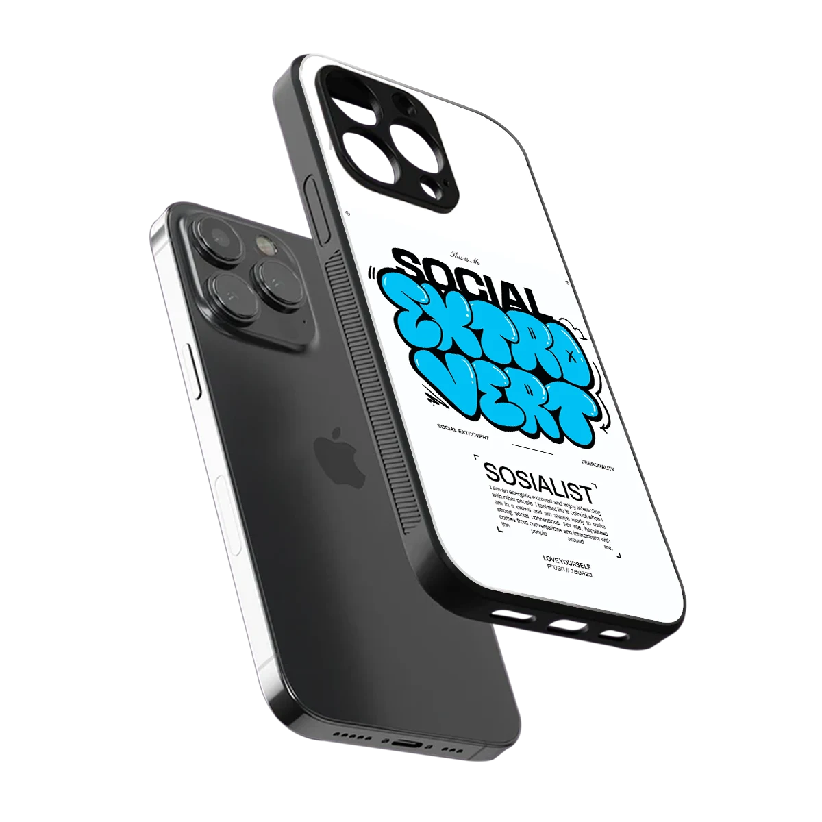 Social Extrovert sleek iphone 16 pro max cover with tempered glass back and TPU edges