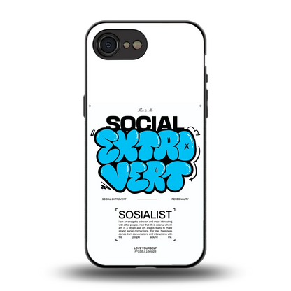 Social Extrovert back phone cover | glass case for iphone 16e
