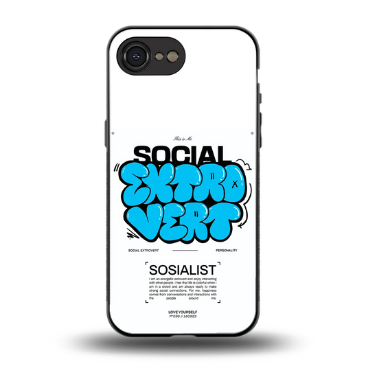 Social Extrovert back phone cover | glass case for iphone 16e