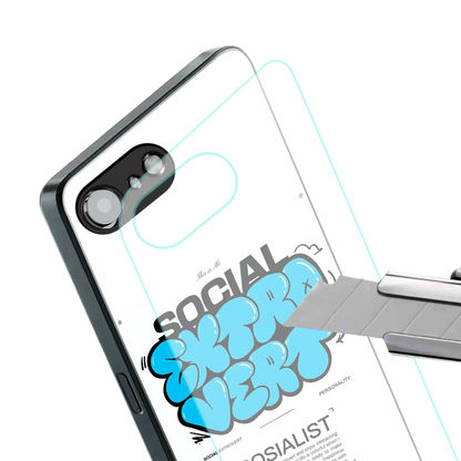 Social Extrovert stylish phone case for iphone 16e | glossy glass and slim fit