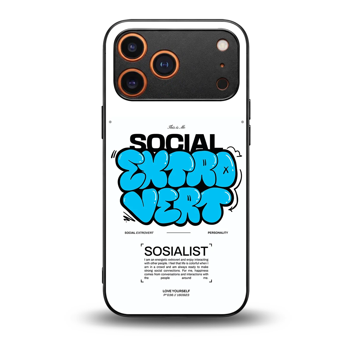 Social Extrovert back phone cover | glass case for iphone 17 pro max