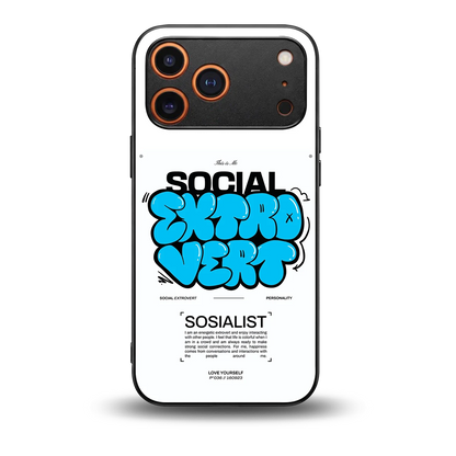 Social Extrovert back phone cover | glass case for iphone 17 pro max