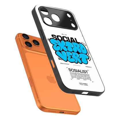 Social Extrovert sleek iphone 17 pro max cover with tempered glass back and TPU edges