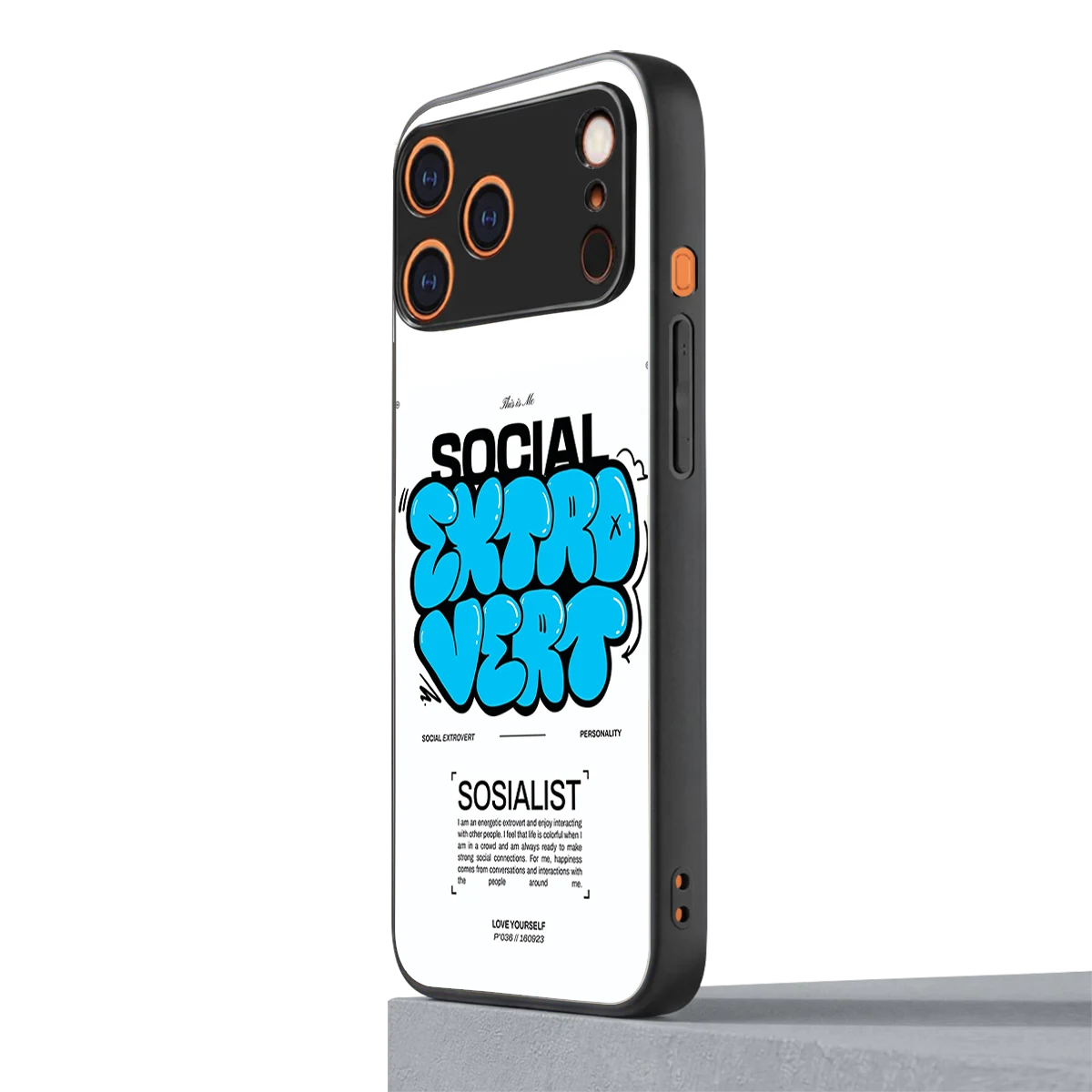 Social Extrovert iphone 17 pro max mobile cover | shockproof glass phone case