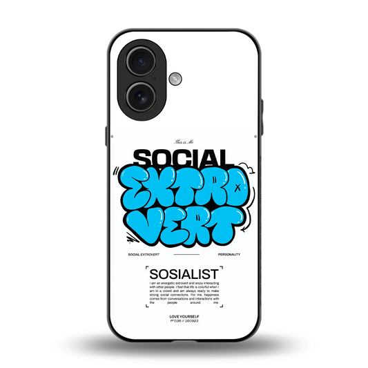 Social Extrovert back phone cover | glass case for iphone 17