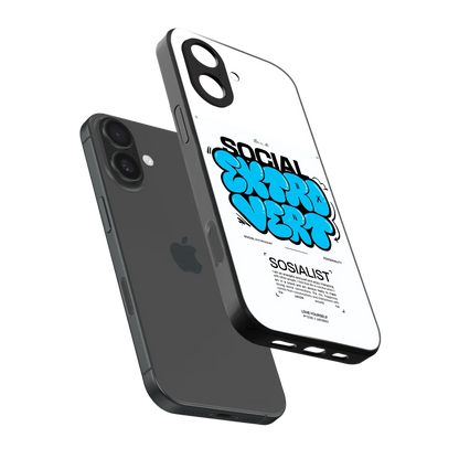 Social Extrovert sleek iphone 17 cover with tempered glass back and TPU edges