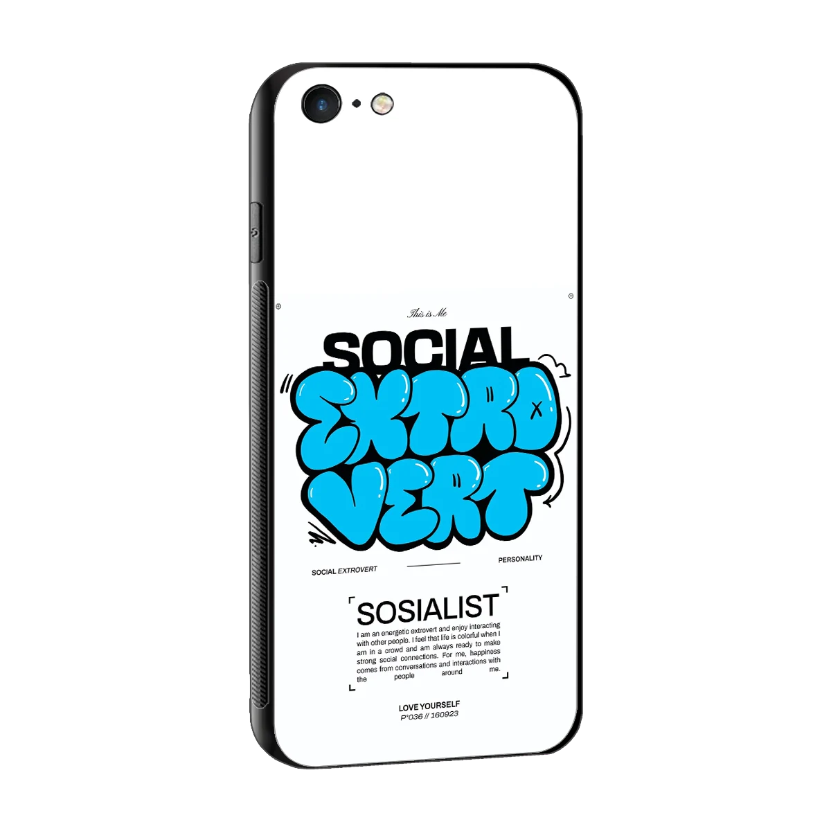 Social Extrovert sleek iphone 6 cover with tempered glass back and TPU edges