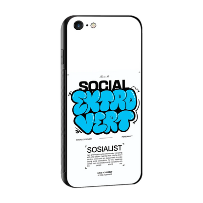 Social Extrovert sleek iphone 6 cover with tempered glass back and TPU edges