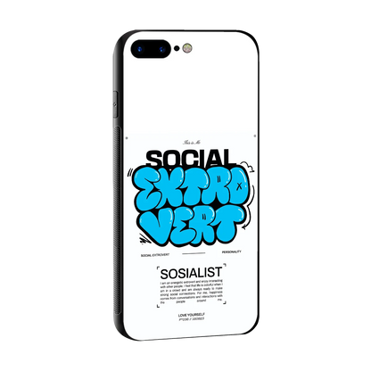 Social Extrovert sleek iphone 7 plus cover with tempered glass back and TPU edges