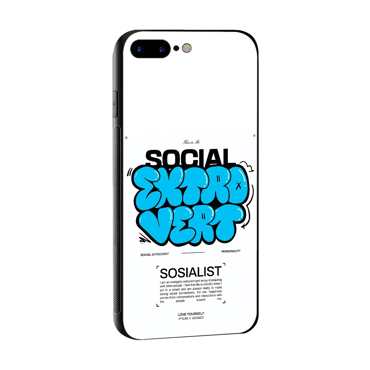 Social Extrovert sleek iphone 8 plus cover with tempered glass back and TPU edges