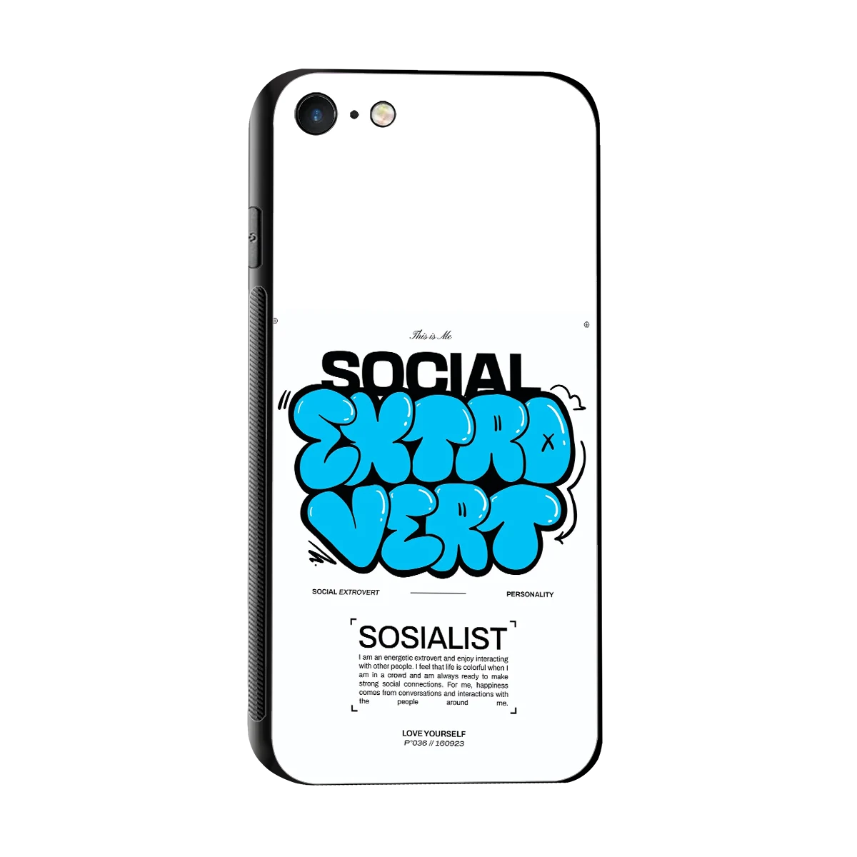 Social Extrovert sleek iphone 7 cover with tempered glass back and TPU edges