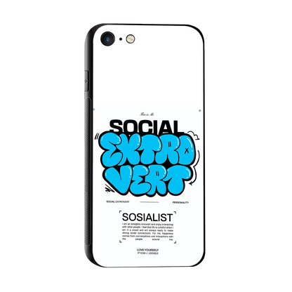Social Extrovert sleek iphone 7 cover with tempered glass back and TPU edges