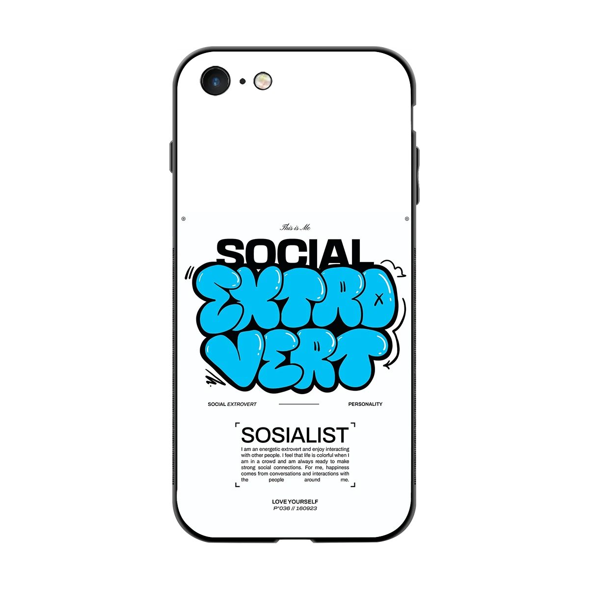 Social Extrovert back phone cover | glass case for iphone 7