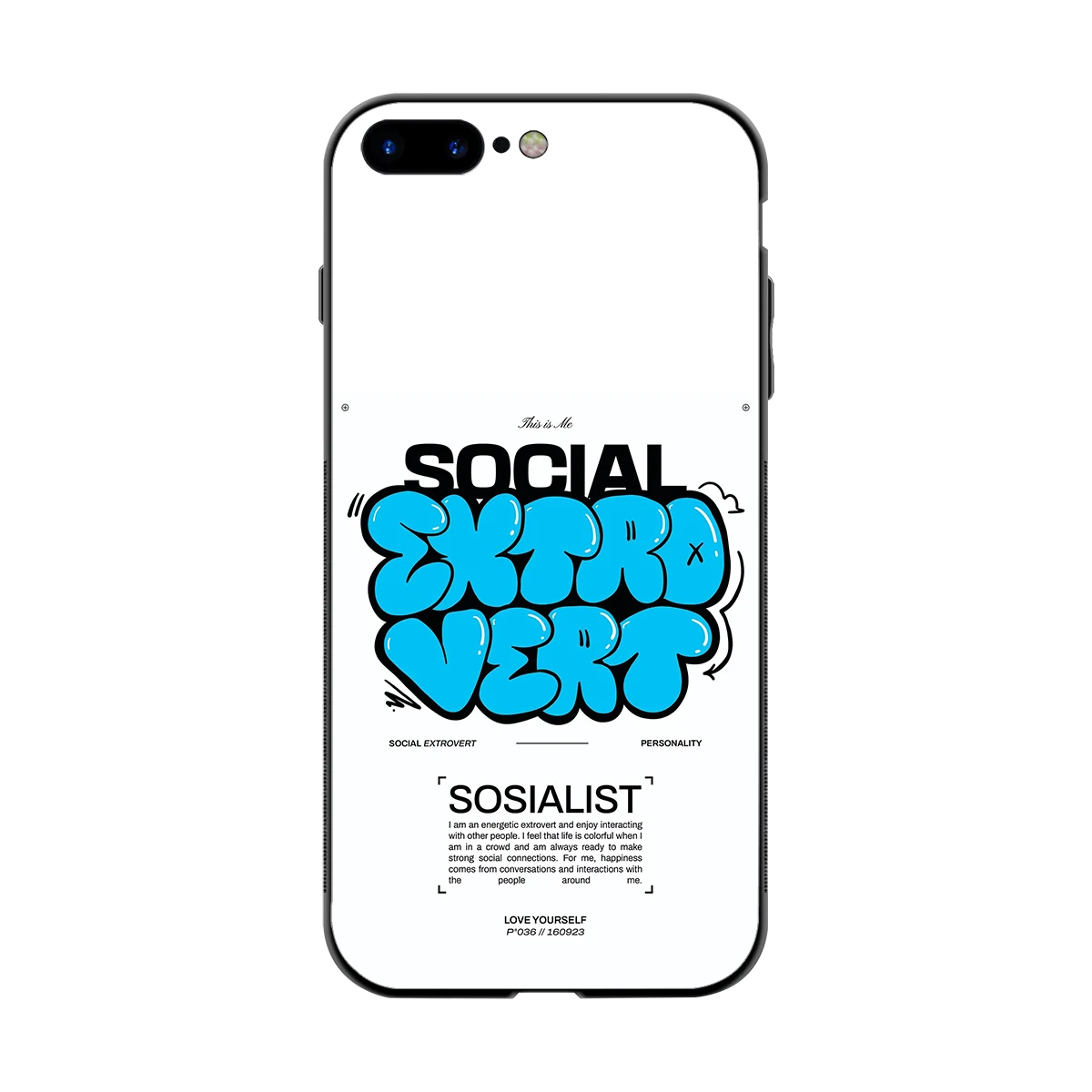 Social Extrovert back phone cover | glass case for iphone 7 plus