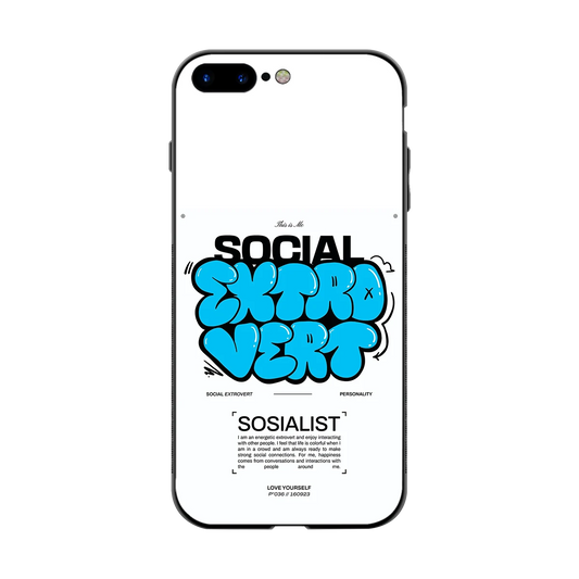 Social Extrovert back phone cover | glass case for iphone 7 plus