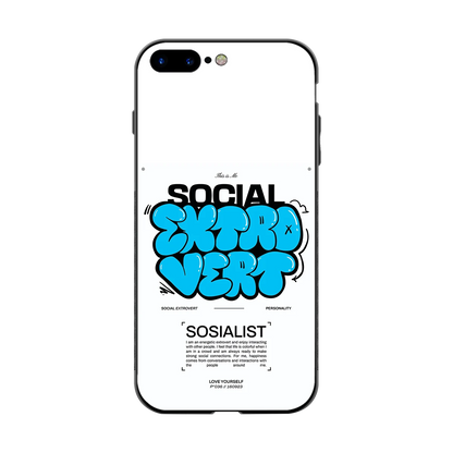 Social Extrovert back phone cover | glass case for iphone 8 plus