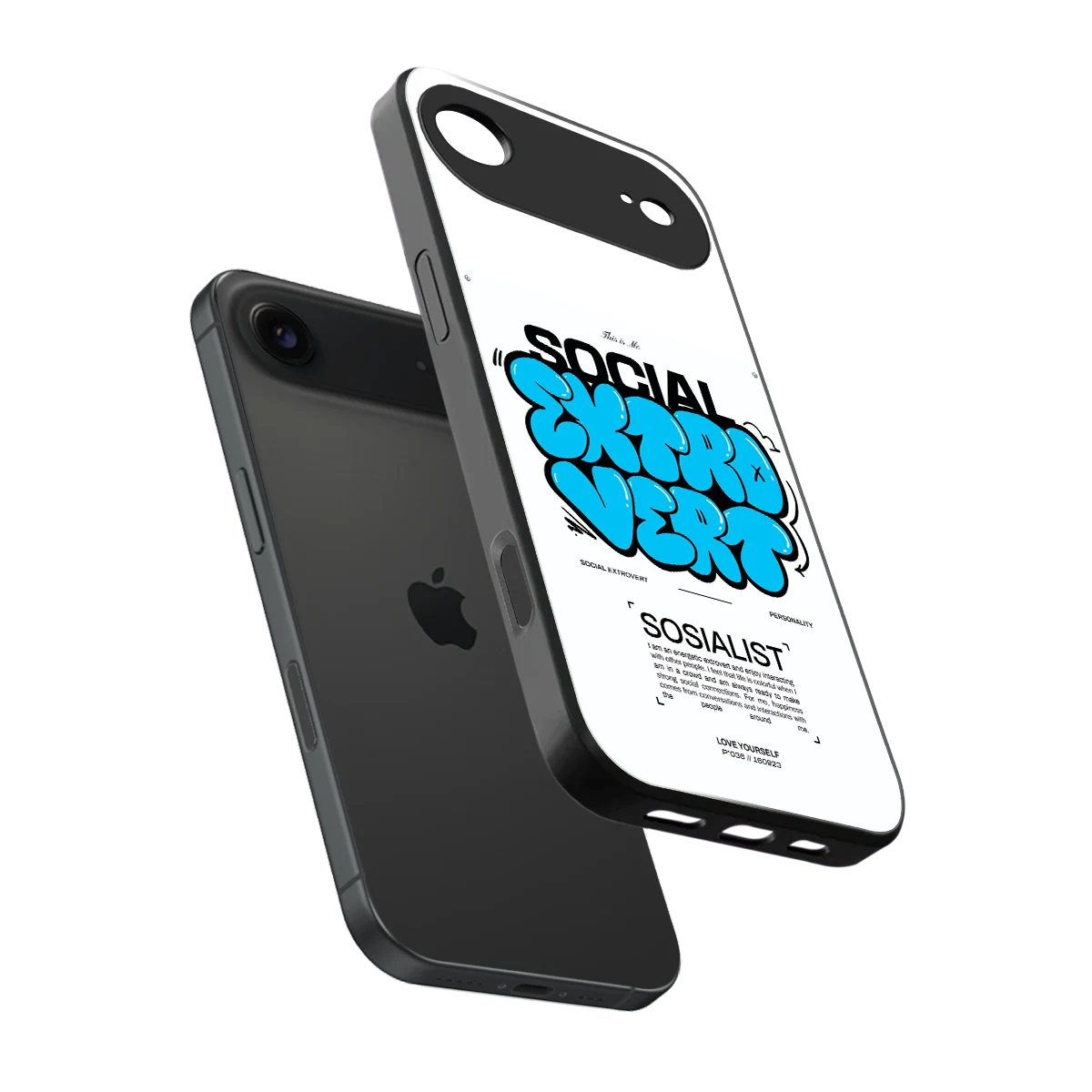 Social Extrovert sleek iphone air cover with tempered glass back and TPU edges