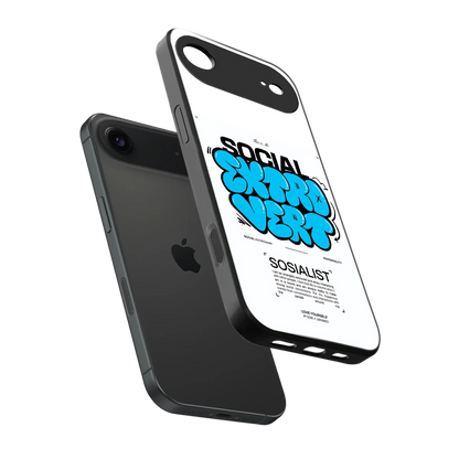 Social Extrovert sleek iphone air cover with tempered glass back and TPU edges