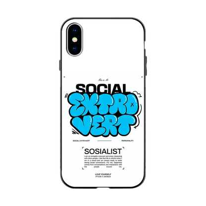 Social Extrovert back phone cover | glass case for iphone xs