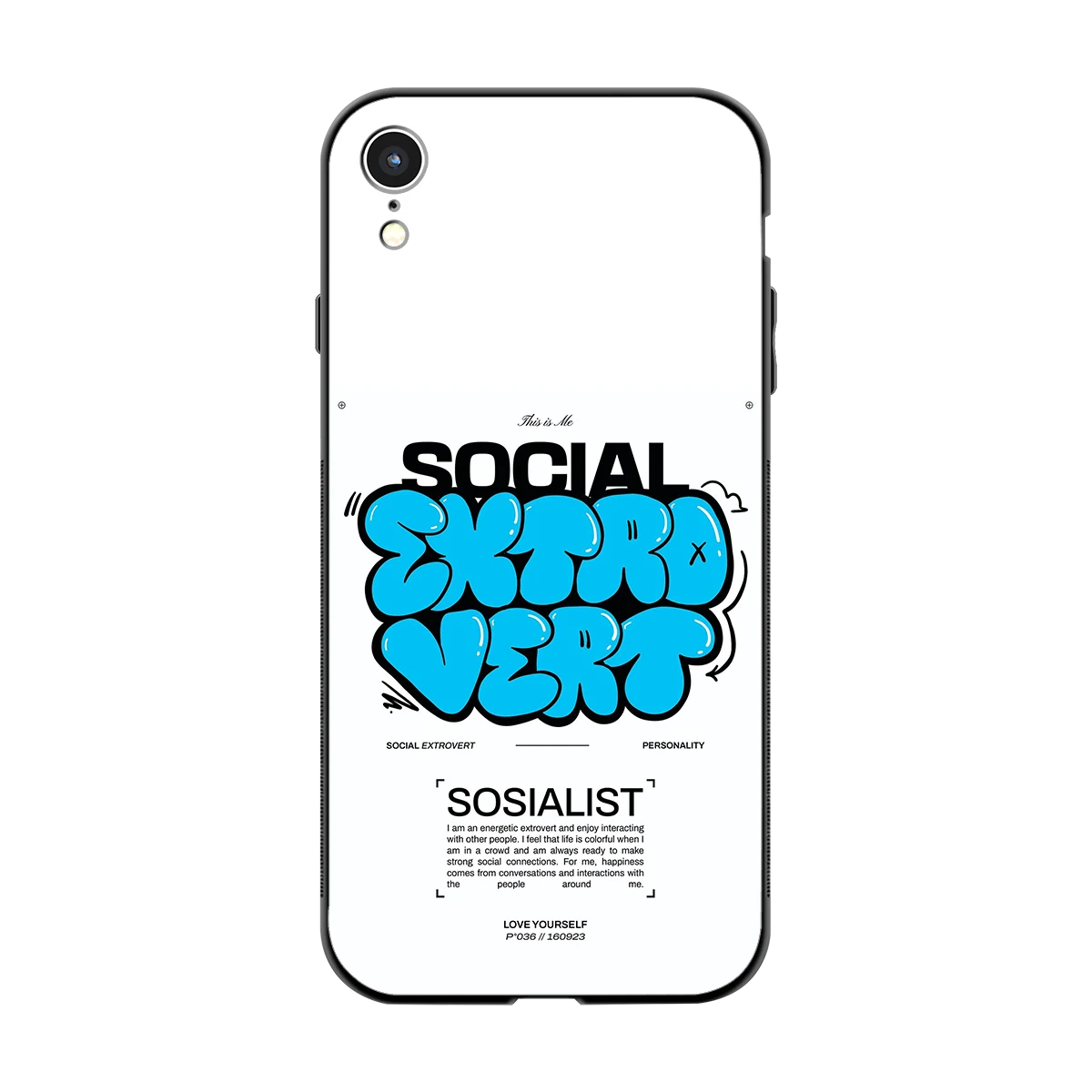 Social Extrovert back phone cover | glass case for iphone xr