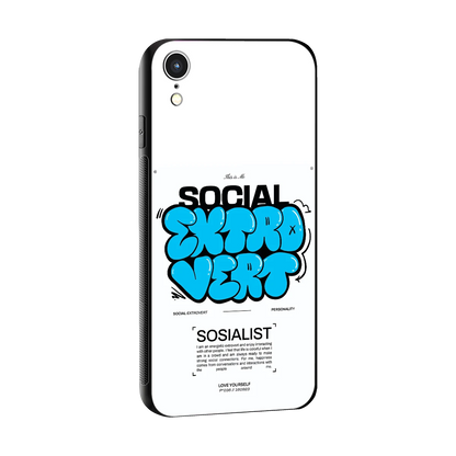 Social Extrovert sleek iphone xr cover with tempered glass back and TPU edges
