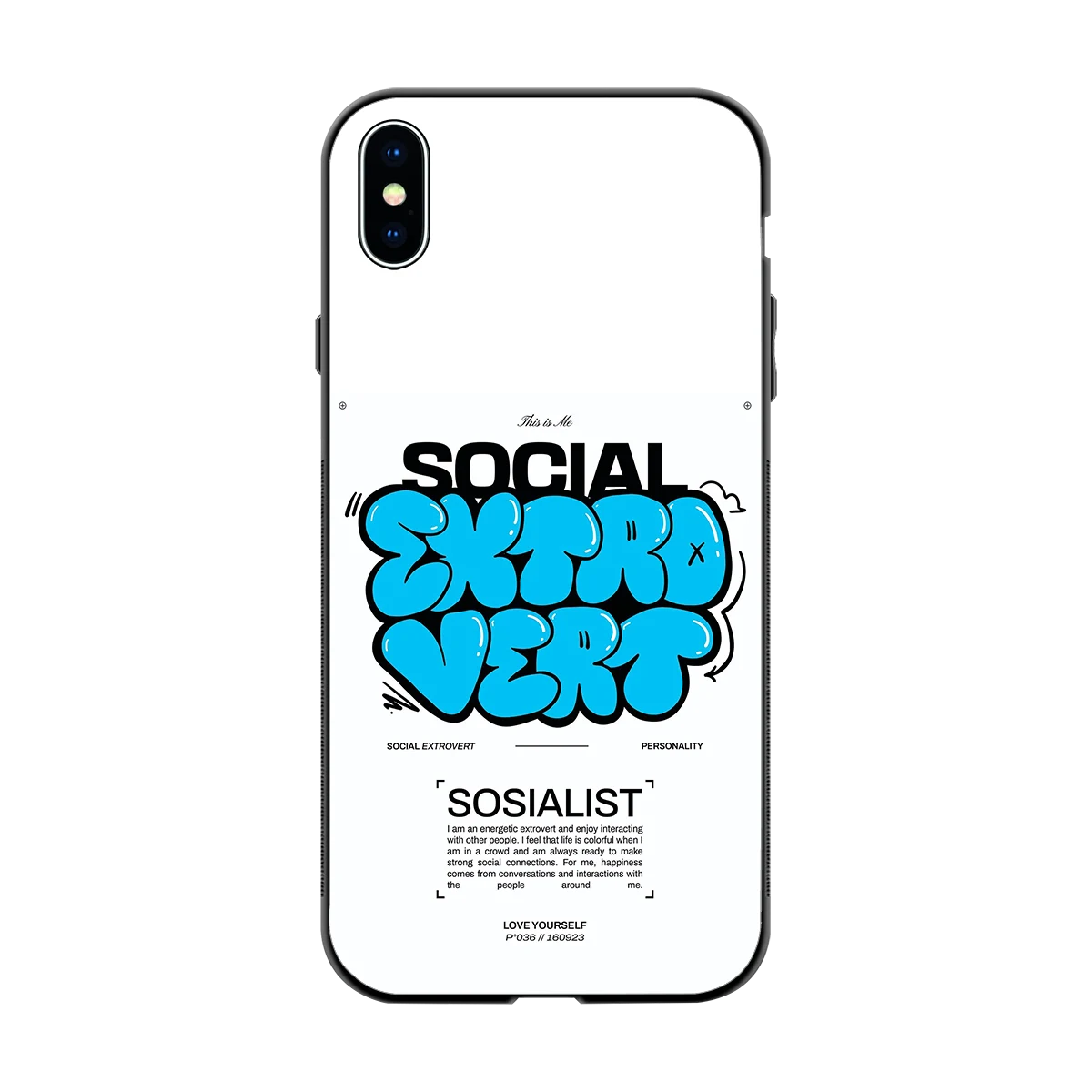 Social Extrovert back phone cover | glass case for iphone xs max