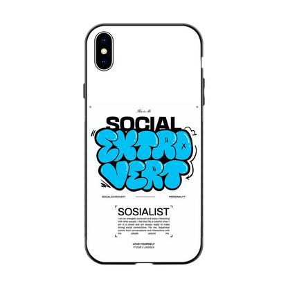 Social Extrovert back phone cover | glass case for iphone xs max