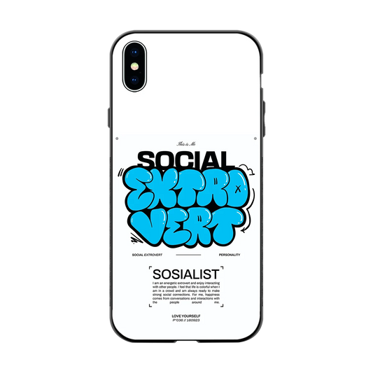 Social Extrovert back phone cover | glass case for iphone xs max