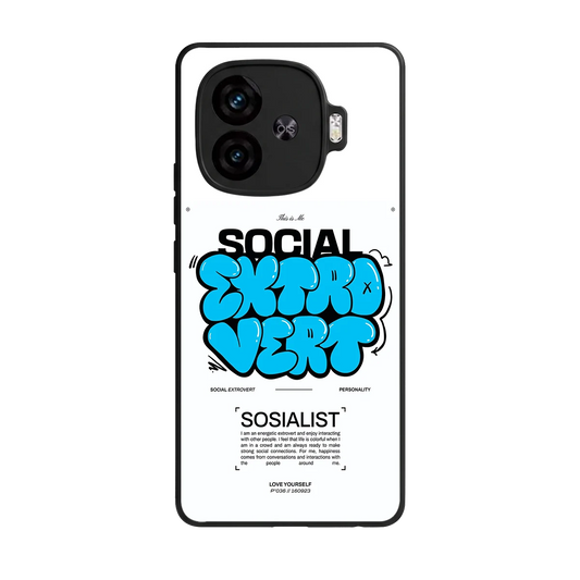 Social Extrovert back phone cover | glass case for iqoo neo 10r 5g