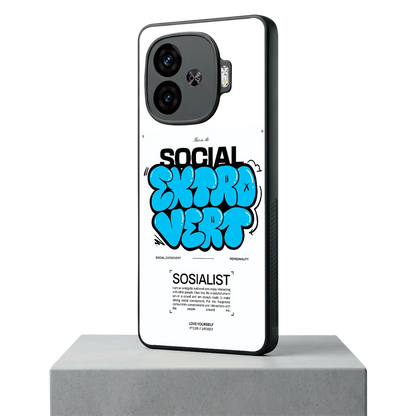 Social Extrovert iqoo neo 10r 5g mobile cover | shockproof glass phone case