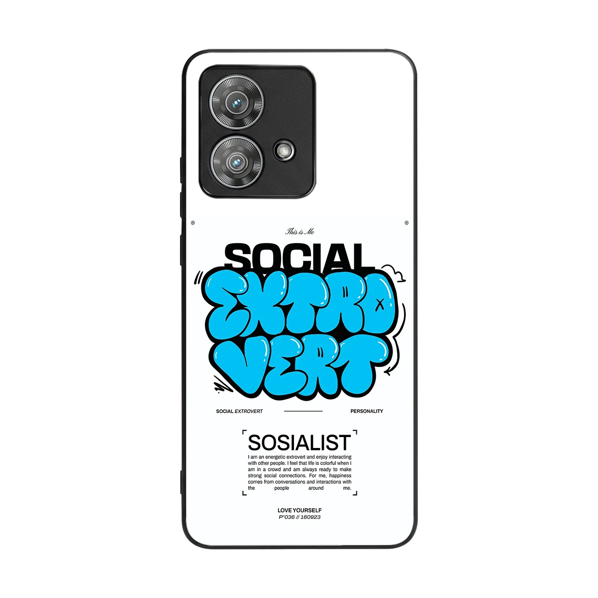 Social Extrovert back phone cover | glass case for motorola edge 40 neo 5g