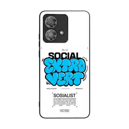 Social Extrovert back phone cover | glass case for motorola edge 40 neo 5g