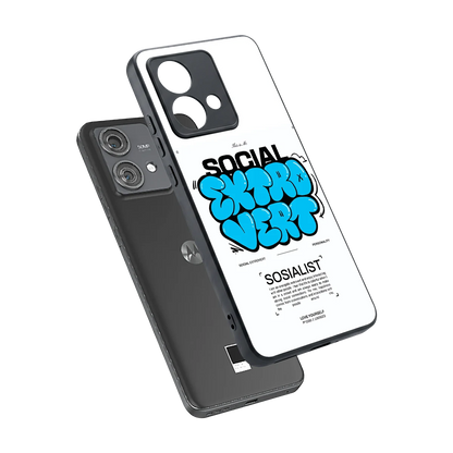 Social Extrovert sleek motorola edge 40 neo 5g cover with tempered glass back and TPU edges