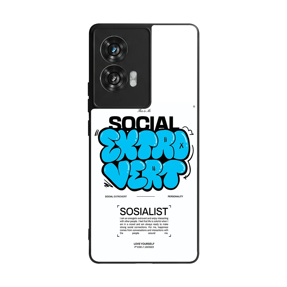 Social Extrovert back phone cover | glass case for motorola edge 50 fusion