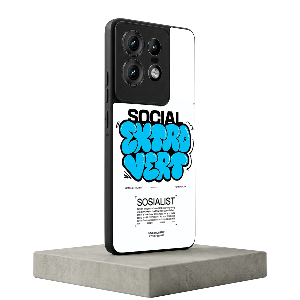 Social Extrovert motorola edge 50 pro mobile cover | shockproof glass phone case